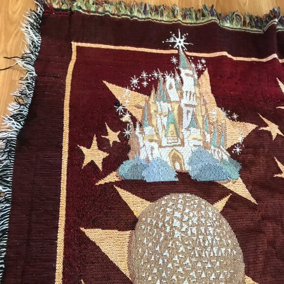 Vintage Disney World Mickey Mouse Tapestry Throw Blanket 42x60" - Picture 10 of 16